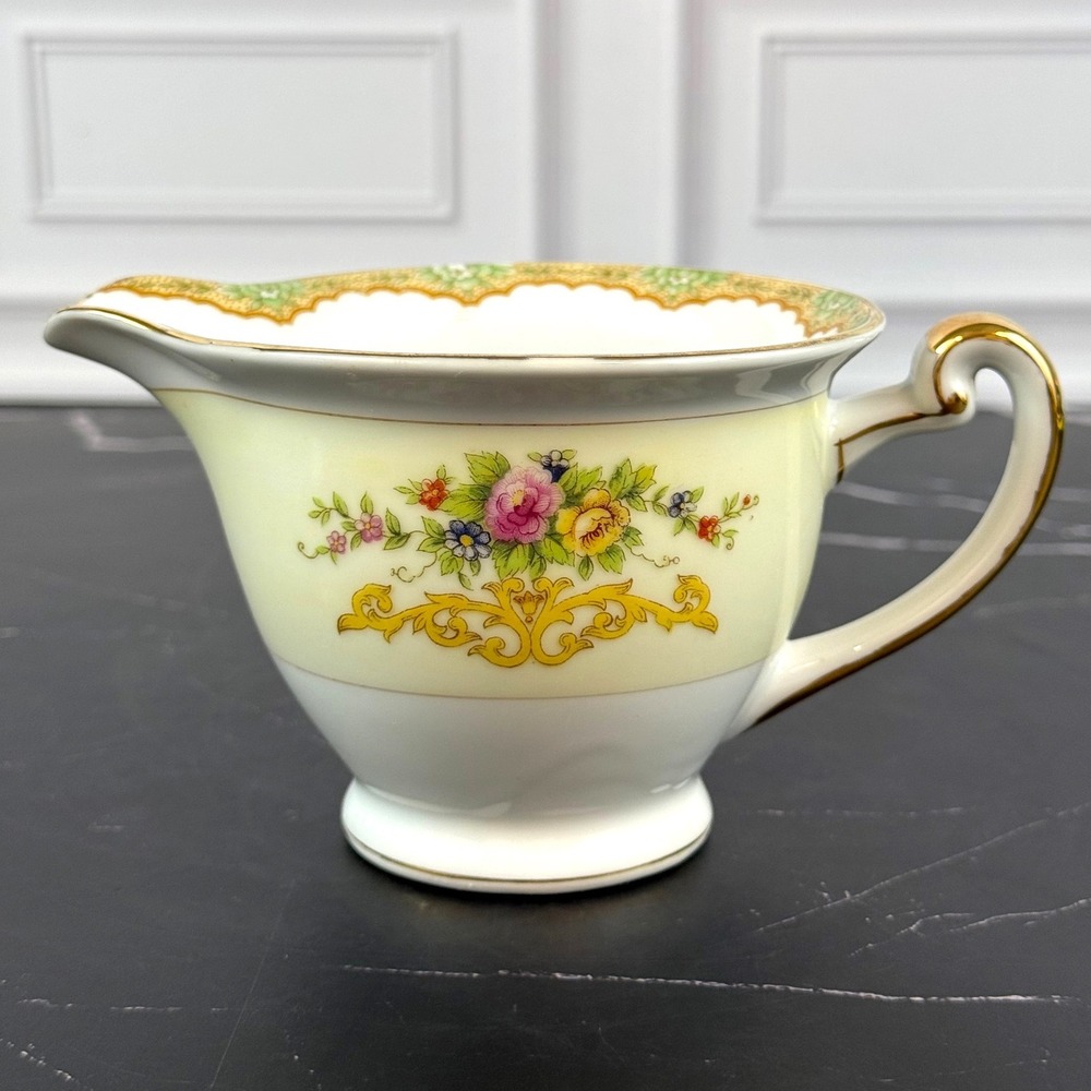 Vintage Kikusui China Creamer with Floral Gold Trim KIK13 Pattern